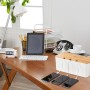 Fahibin Caja organizadora de Cables Grande Negra, Organizador de Cables Grande con Tapa de Madera para Ocultar y Recoger Cables