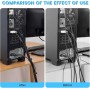 GUIGA Bridas para Organizador de Cables,Bridas Reutilizables de 5m x 2cm con 30 Hebillas,1 Rollo Bridas para Cables de Oficina,