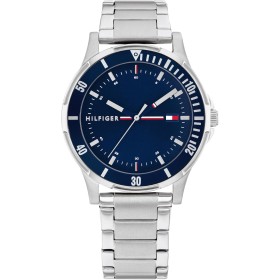 Tommy Hilfiger Reloj para Niño Esfera Azul, Pulsera de Acero Inoxidable, Caja 34mm, Bisel de Aluminio, Cuarzo, 5 ATM