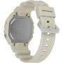 Casio Reloj Cuarzo Unisex 44.40mm con dial Digital Clear y Correa de Plastic/Resin Strap Color Crema W-218HC-8AVEF