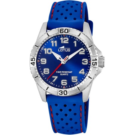 Lotus Reloj Niño 18663/2 Junior Collection Caja de Acero Inoxidable 316l Plateado Correa de Caucho Azul