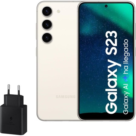 Samsung Galaxy S23, 128GB + Cargador de 45W - Smartphone Android con IA, Teléfono Móvil Desbloqueado, Color Beige (Versión