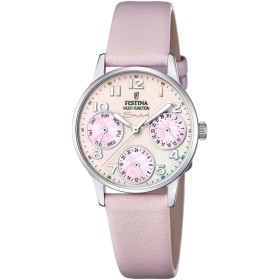 Festina Reloj Mujer F20540 Outlet Caja de Acero Inoxidable 316l Gris Plata Correa de Caucho