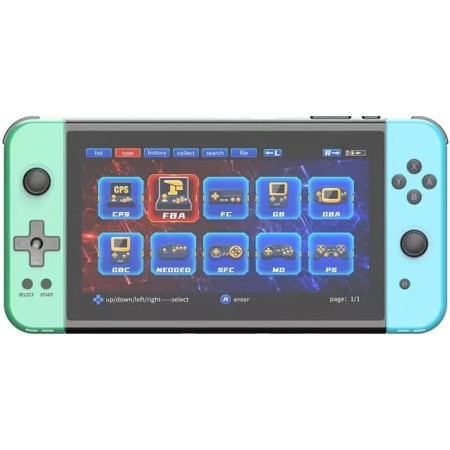 Cawevon Powkiddy X70 HD - Consola de juegos de mano retro de 7 pulgadas, joystick FC, simulador de arcade, batalla de dos