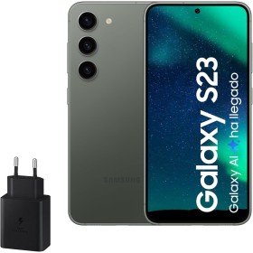 Samsung Galaxy S23, 256GB + Cargador de 45W - Smartphone Android con IA, Teléfono Móvil Desbloqueado, Color Verde (Versión