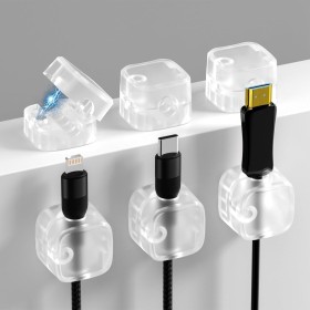 6 Piezas Clips de Cable Magnético, Sujeta Cables Organizador Cables Magnético, Cable Holder con Adhesivo Autoadhesivo,
