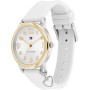 Tommy Hilfiger 1720043 Reloj Niña - Cuarzo, 34 mm, Esfera Blanca, Correa Silicona, 5 ATM