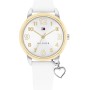 Tommy Hilfiger 1720043 Reloj Niña - Cuarzo, 34 mm, Esfera Blanca, Correa Silicona, 5 ATM