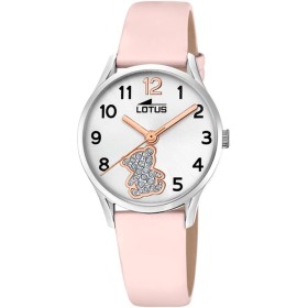LOTUS Reloj Niña Infantil 18406/F Junior Collection Caja de Acero Inoxidable 316l Plateado Correa de Cuero Rosa