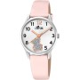 LOTUS Reloj Niña Infantil 18406/F Junior Collection Caja de Acero Inoxidable 316l Plateado Correa de Cuero Rosa