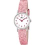 LOTUS Reloj Infantil 18409/B Outlet Caja de Acero Inoxidable 316l Gris Plata Correa de Cuero Rosa