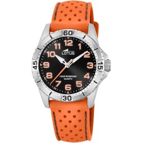 LOTUS Reloj Infantil 18663/1 Junior Collection Caja de Acero Inoxidable 316l Plateado Correa de Caucho Naranja