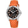 LOTUS Reloj Infantil 18663/1 Junior Collection Caja de Acero Inoxidable 316l Plateado Correa de Caucho Naranja
