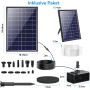 Bomba de agua de fuente solar Biling 7.5W, Con 3600mAh batería 1.5m tubería con 10 Estilo, Bomba de agua de estanque solar