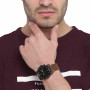 Fossil Reloj Commuter para hombre, movimiento cronógrafo de cuarzo, caja plateada de acero inoxidable de 42mm con correa de