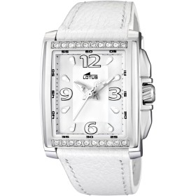 Lotus Reloj Mujer 15996/1 Outlet Caja de Acero Inoxidable 316l Plateado Correa de Cuero Blanco