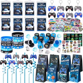 Videojuegos Artículos Fiesta Piñata Cumpleaños Infantil con Pajitas Pulsera Silicona Llaveros Bolsas de Fiesta Sello Pegatina