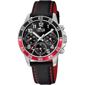 Lotus Reloj Infantil 18581/5 Junior Collection Caja de Acero Inoxidable 316l Plateado Correa de Cuero Negro