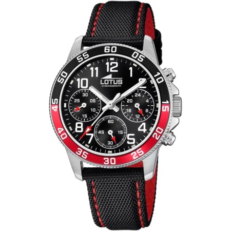 Lotus Reloj Infantil 18581/5 Junior Collection Caja de Acero Inoxidable 316l Plateado Correa de Cuero Negro