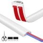 Kayqbonke Canaleta para cables de 3 metros, suelo PVC blanco, autoadhesivo, D30 exterior, compartimento para cables, ocultar