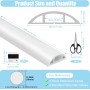 Kayqbonke Canaleta para cables de 3 metros, suelo PVC blanco, autoadhesivo, D30 exterior, compartimento para cables, ocultar