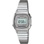 CASIO Reloj Digital para Mujer de Automático con Correa en Acero Inoxidable Chapado en Platino LA-670WA-7