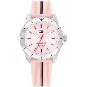 Tommy Hilfiger Reloj Niña 1720052 – Caja de Acero Inoxidable, Esfera Rosa, Correa de Silicona, Resistente 100M