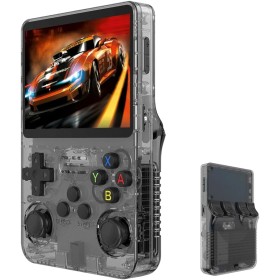 R36S - Consola de juegos portátil 64G con más de 15000 juegos, sistema Linux RK3326 de 3.5 pulgadas IPS Scree Retro Arcade