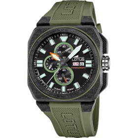 Lotus Reloj Hombre 18976/1 Chrono Caja de Fibra de Carbono Negro Correa de Caucho Verde