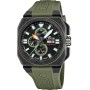 Lotus Reloj Hombre 18976/1 Chrono Caja de Fibra de Carbono Negro Correa de Caucho Verde