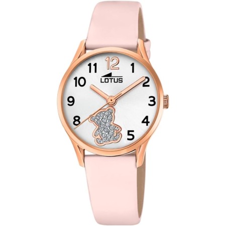 Lotus Reloj Infantil 18407/E Junior Collection Caja de Acero Inoxidable 316l Dorado Correa de Cuero Rosa