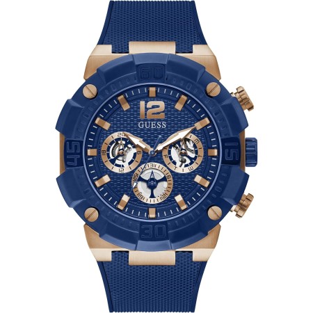 GUESS Reloj multifunción de acero inoxidable de 50 mm para hombre