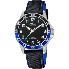 Lotus Reloj Infantil 18787/2 Junior Collection Caja de Acero Inoxidable 316l Plateado Correa de Cuero Negro