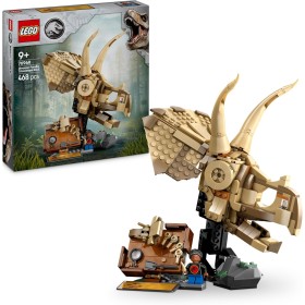 LEGO Jurassic World Fósiles de Dinosaurio: Cráneo de Triceratops Maqueta de Dinosaurio de Juguete par Niños y Niñas de 9 Años o