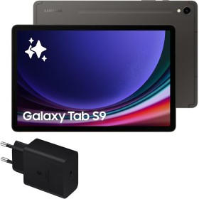 Samsung Galaxy Tab S9, 256 GB, WiFi + Cargador 45W - Tablet Android con IA, Ranura MicroSD, S Pen Incluido, Gris (Versión