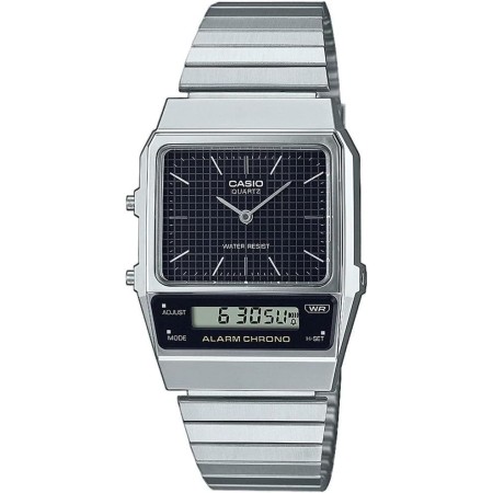 Casio Qd Black CINT Silver Bracelet 40.7 Reloj para Hombre, Cuarzo, Cuarzo- CA.AQ-800E-1AEF