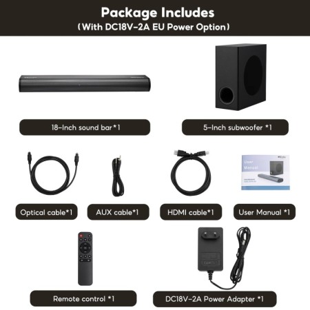 AIYIMA S07 Dolby -Barra de sonido 2,1, Subwoofer inalámbrico de 150W, 