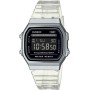 Casio Reloj Cuarzo Unisex 36.00mm con dial Digital Negro y Correa de Plastic/Resin Bracelet Transparente A168XES-1BEF