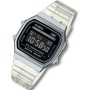 Casio Reloj Cuarzo Unisex 36.00mm con dial Digital Negro y Correa de Plastic/Resin Bracelet Transparente A168XES-1BEF