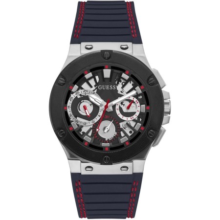 GUESS Reloj para Hombre de 44 mm, Correa Azul Marino, Esfera Azul Marino