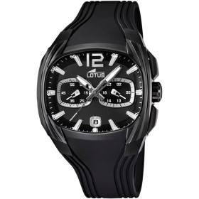 LOTUS Reloj Hombre 15757/D Outlet Caja de Acero Inoxidable 316l Negro Correa de Caucho Negro
