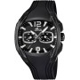 LOTUS Reloj Hombre 15757/D Outlet Caja de Acero Inoxidable 316l Negro Correa de Caucho Negro