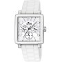 LOTUS Reloj Mujer 15740/1 Outlet Caja de Acero Inoxidable 316l Gris Plata Correa de Caucho Blanco