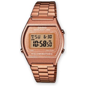 Casio Reloj Cuarzo Mujer 34.00mm con dial Digital LCD y Correa de Pulsera de Metal Rosa B640WC-5AEF