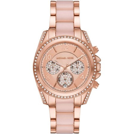 Michael Kors Blair Reloj para Mujer, Movimiento cronógrafo con Correa de Acero o Piel