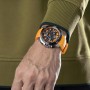 Lotus Reloj Hombre 18944/3 Vortex Caja de Acero Inoxidable 316l Plateado Correa de Caucho Naranja