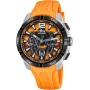 Lotus Reloj Hombre 18944/3 Vortex Caja de Acero Inoxidable 316l Plateado Correa de Caucho Naranja