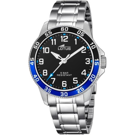 LOTUS Reloj Modelo 18786/2 de la colección Junior Collection, Caja de 36 mm Negro con Correa de Acero para cadete