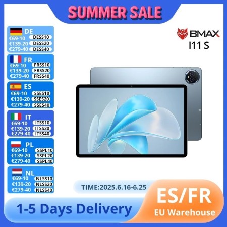BMAX MaxPad I11 S Android 15 11 "pantalla HD UNISOC T606 ARM Mail G57 