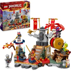 LEGO Ninjago Arena de Batalla del Torneo Juguete Ninja de Construcción con 6 Minifiguras Inc. Kai y Sora, Juego Infantil de